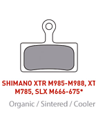 PASTILLAS ONOFF SHIMANO XTR M985-M988, XT M785, SLX M666-675 ORGANIC
